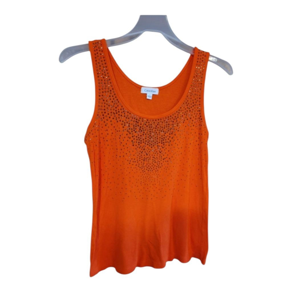 Calvin Klein Orange Women's Large Tank Top - Picture 2 of 5